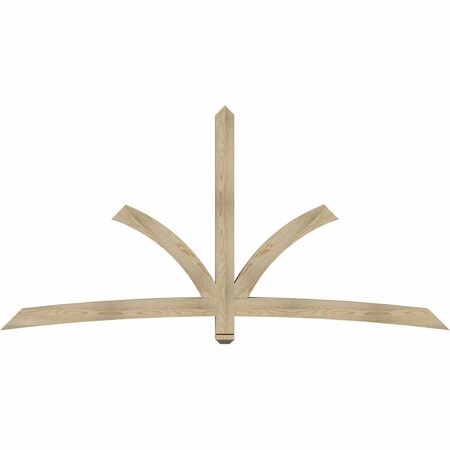 Ekena Millwork Davenport Rough Sawn Timber Gable Bracket, Douglas Fir, 96"W x 48"H x 4"D x 4"F, 12/12 Pitch GBW096X48X0404DAV00RDF